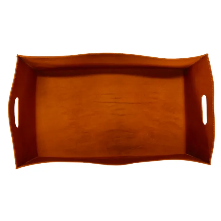 Visual RECTANGULAR VEGETABLE TANNING LEATHER BASKET
