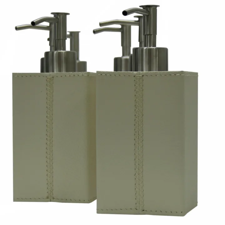 Visual LUXURIOUS WOOD BOX & LIQUID DISPENSER COVERED IN LEATHER