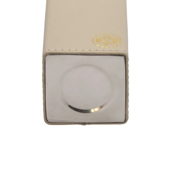 Visual SQUARE STAINLESS STEEL TOOTHBRUSH HOLDER COVERED IN LEATHER