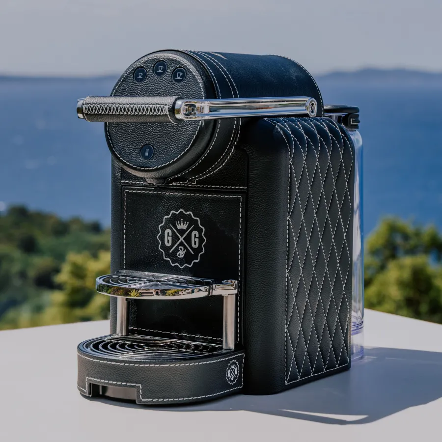 Visual COFFEE MACHINE PROFESSIONAL NESPRESSO COVERED IN LEATHER