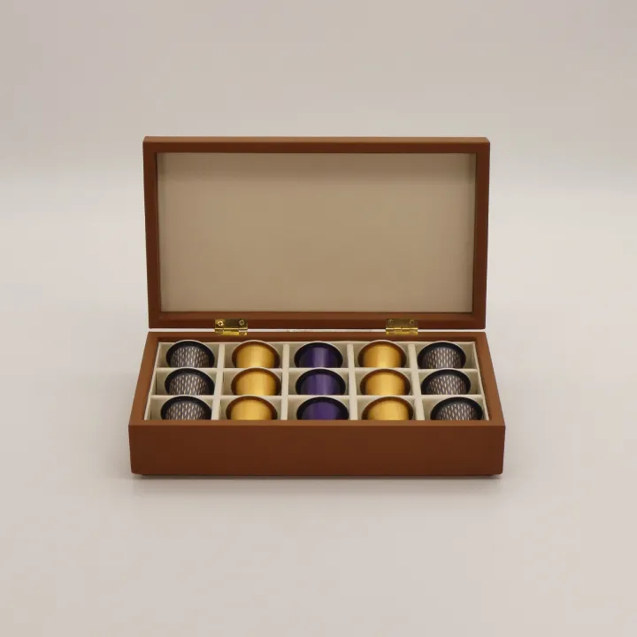 Visual NESPRESSO CAPSULE BOX COVERED WITH LEATHER