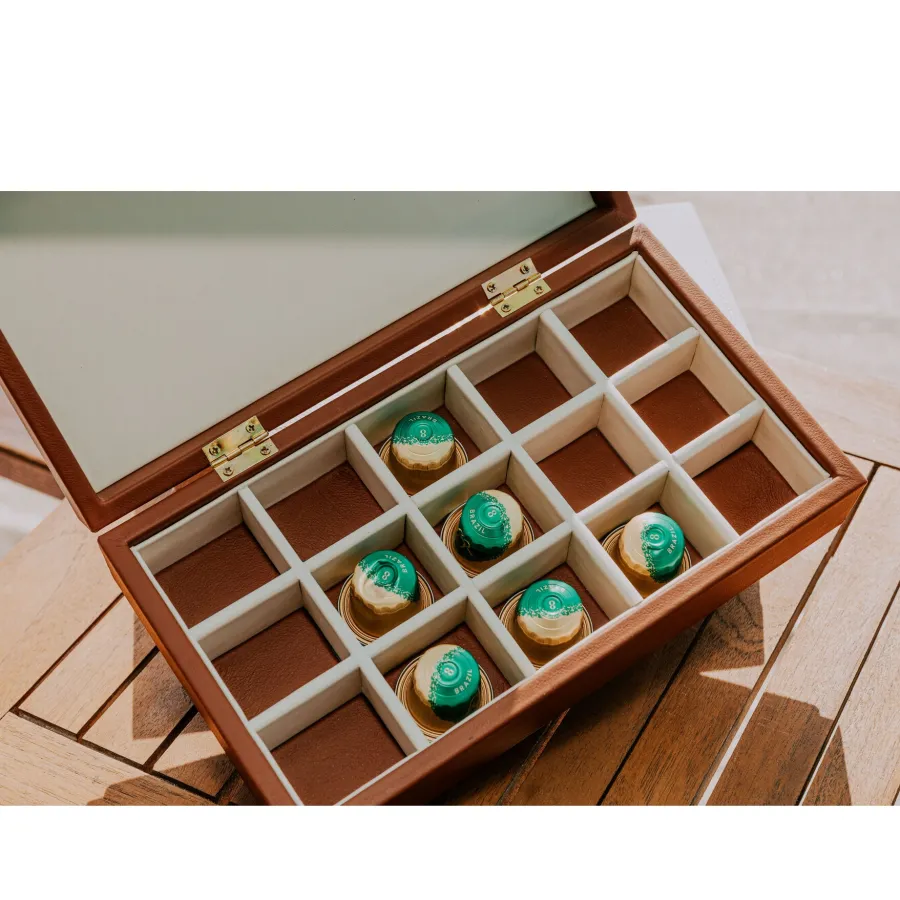 Visual NESPRESSO CAPSULE BOX COVERED WITH LEATHER