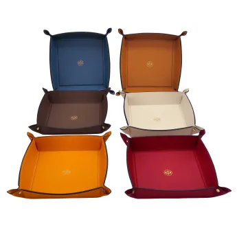 LEATHER VALET TRAY WITH EYELETS