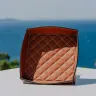 Visual SOFT PIN TRAY IN SMOOTH LEATHER WITH DIAMOND QUILTING