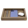 Visual RECTANGULAR  RIGID PIN TRAY COVERED IN GRAINED LEATHER